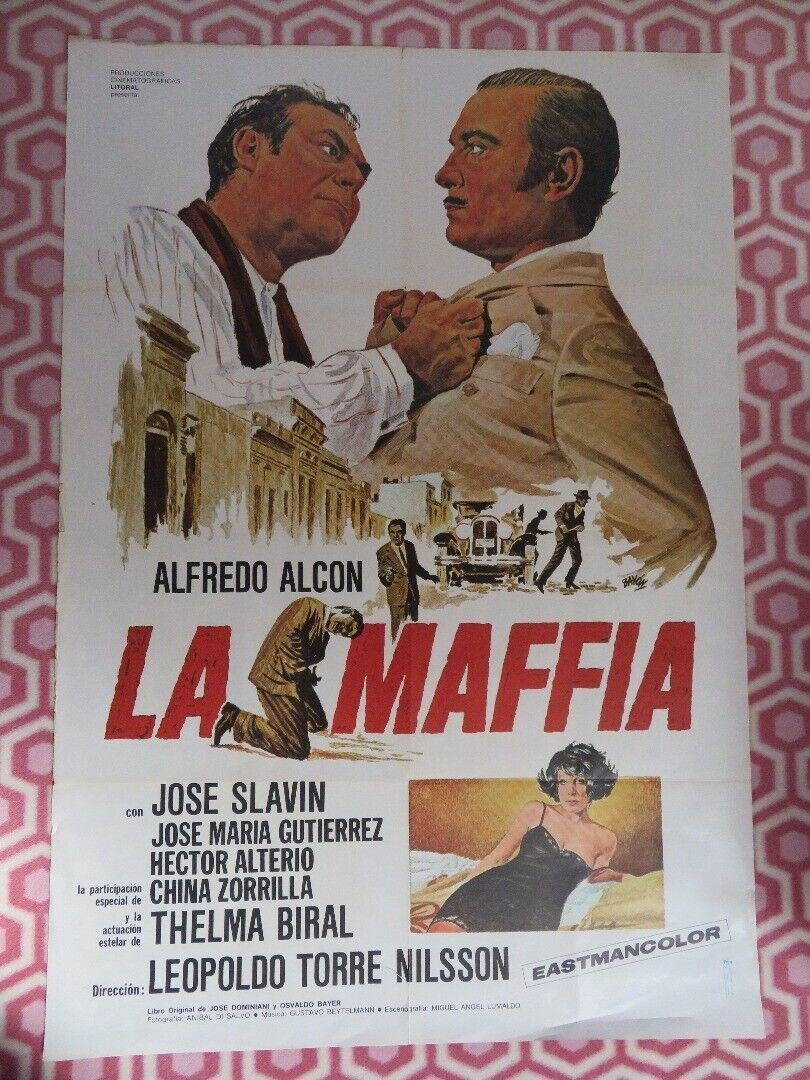 LA MAFFIA ARGENTINIAN (42"x 29") POSTER ALFREDO ALCON JOSE SLAVIN 1972 Movie posters