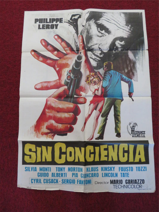 LA MANO SPIETATA DELLA LEGGE FOLDED SPANISH POSTER PHILIPPE LEROY 1973 Rendezvous Cinema Movie posters
