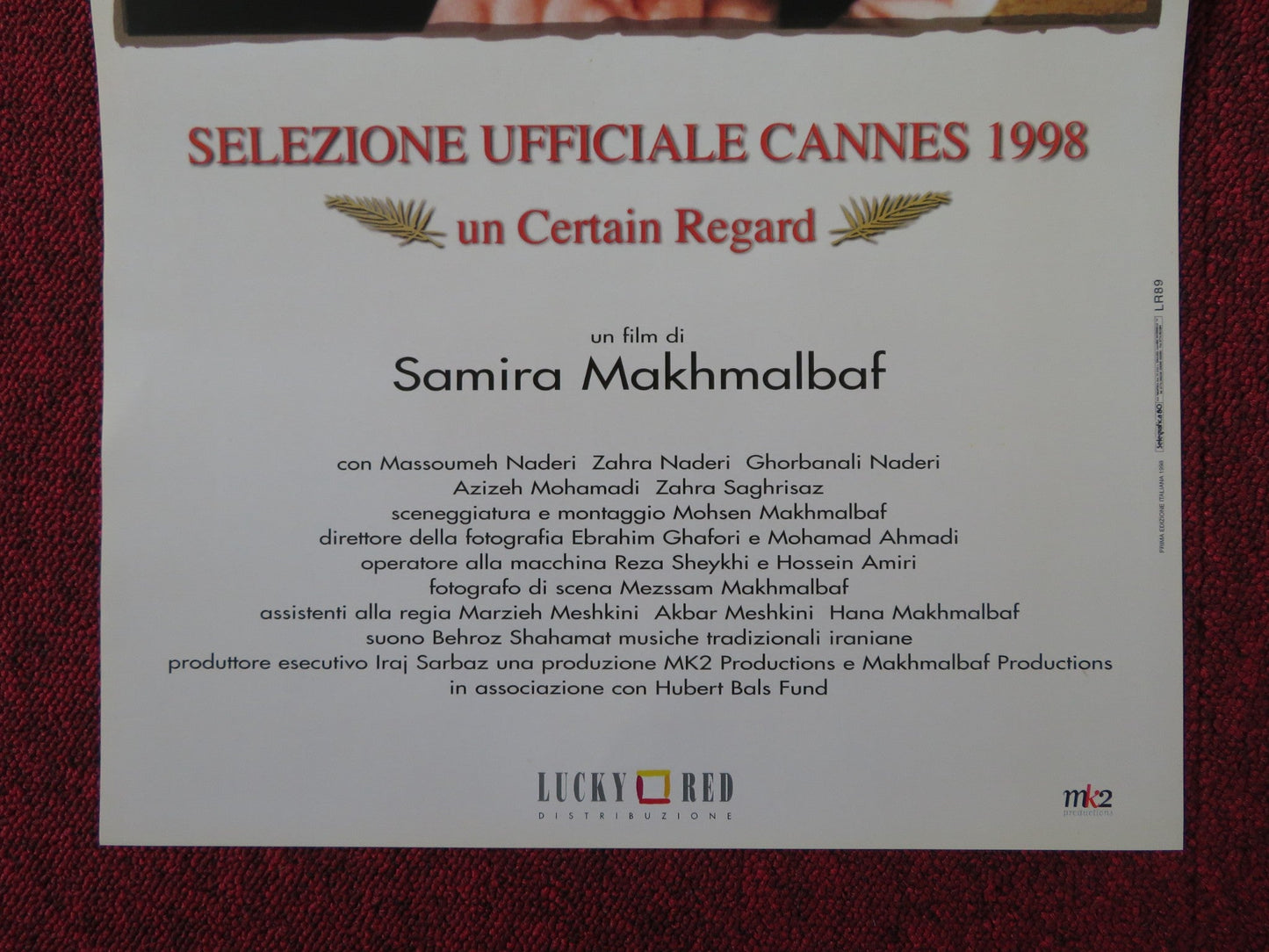 LA MELA / THE APPLE ITALIAN LOCANDINA POSTER MASSOUMEH NADERI ZAHRA NADERI 1998 Rendezvous Cinema Movie posters