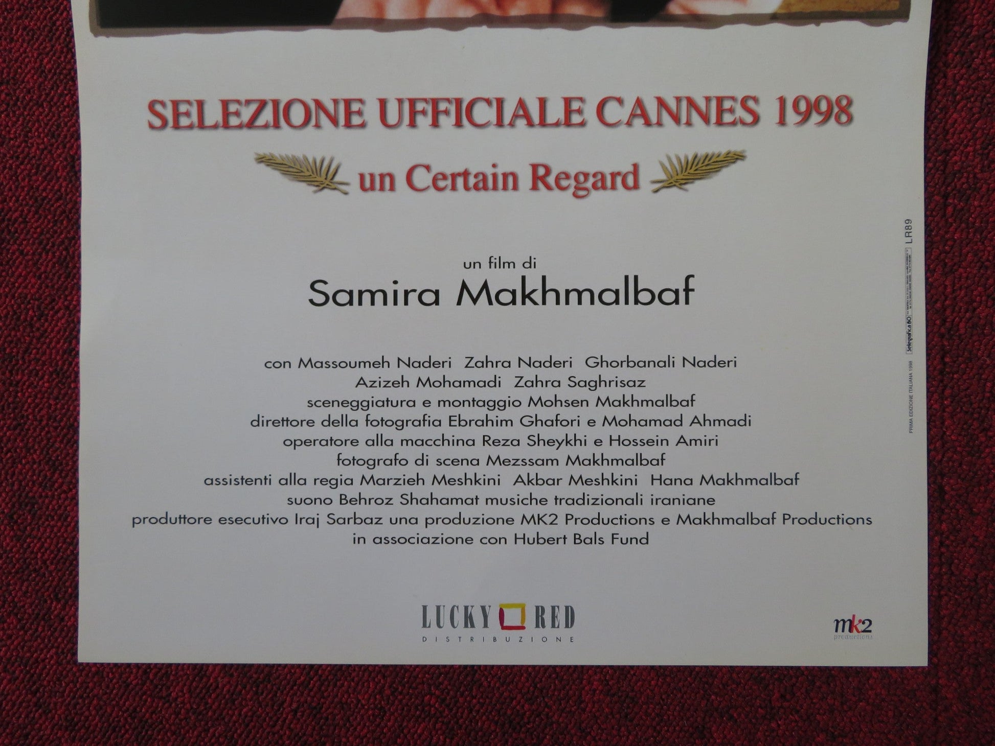 LA MELA / THE APPLE ITALIAN LOCANDINA POSTER MASSOUMEH NADERI ZAHRA NADERI 1998 Rendezvous Cinema Movie posters