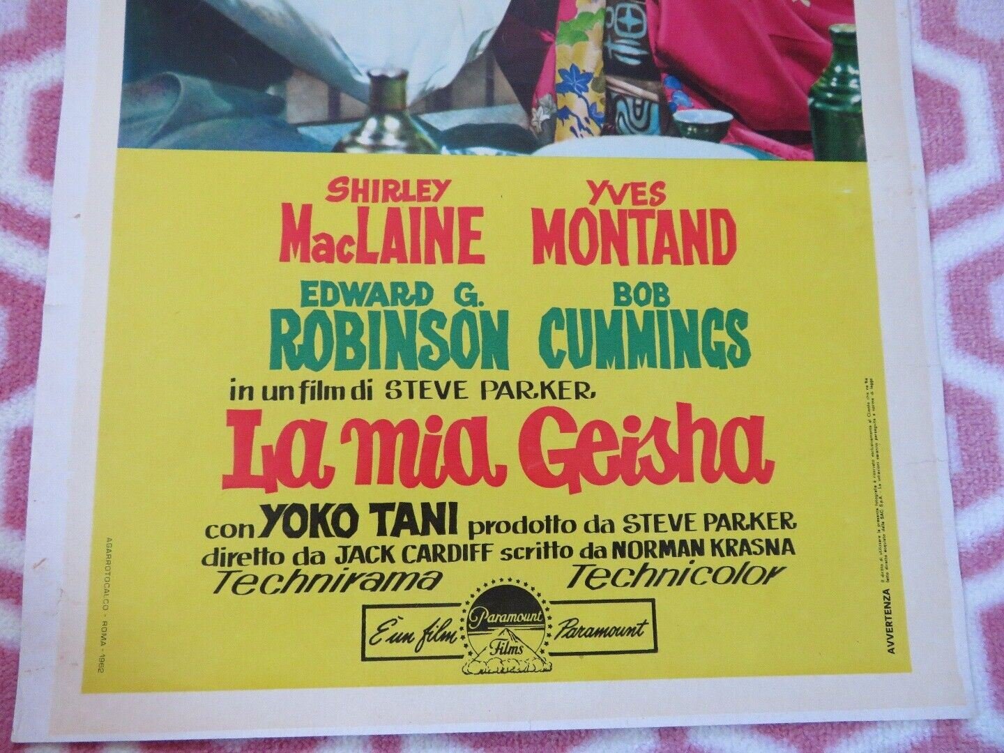 LA MIA GEISHA / My Geisha ITALIAN LOCANDINA (27.5"x 13") POSTER SHIRLEY MACLAINE Movie posters