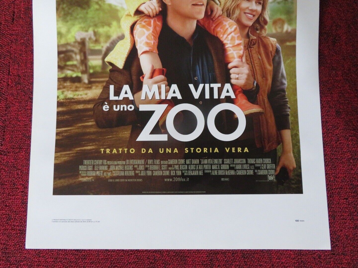 LA MIA VITA E UNO ZOO / WE BOUGHT A ZOO ITALIAN LOCANDINA (27.5"x13") POSTER '11 Movie posters