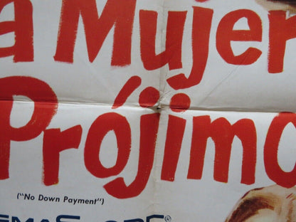 LA MUJER DEL PROJIMO / NO DOWN PAYMET ARGENTINA ONE SHEET FOLDED POSTER 1957 Movie posters