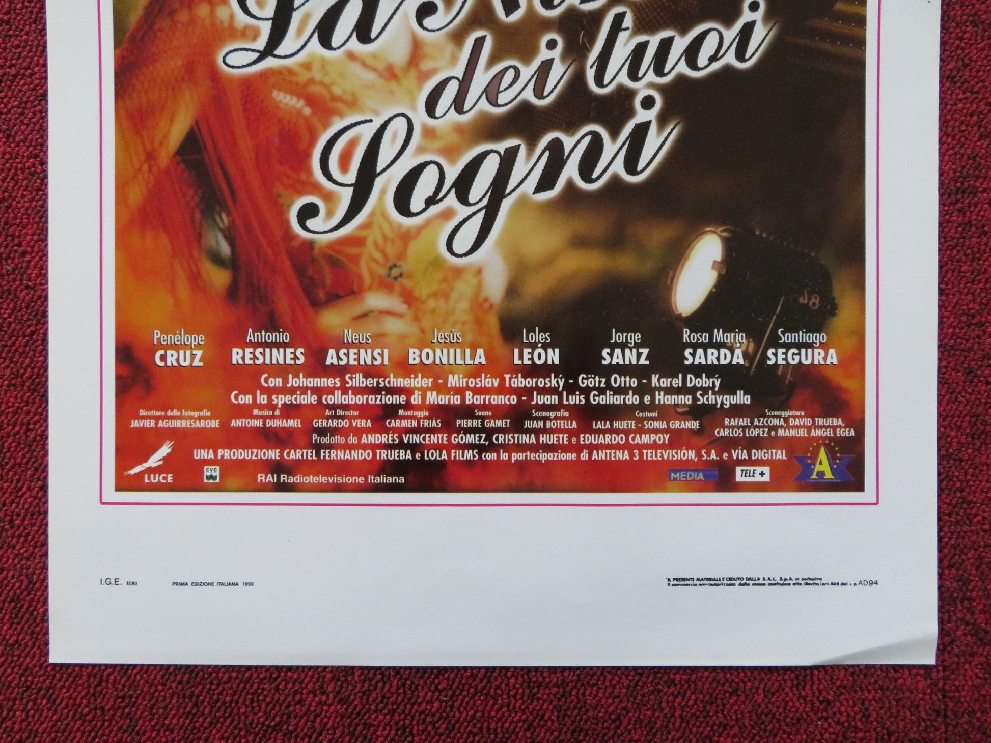 LA NINA DE TUS OJOS ITALIAN LOCANDINA POSTER PENELOPE CRUZ ANTONIO RESINES 1999 Rendezvous Cinema Movie posters