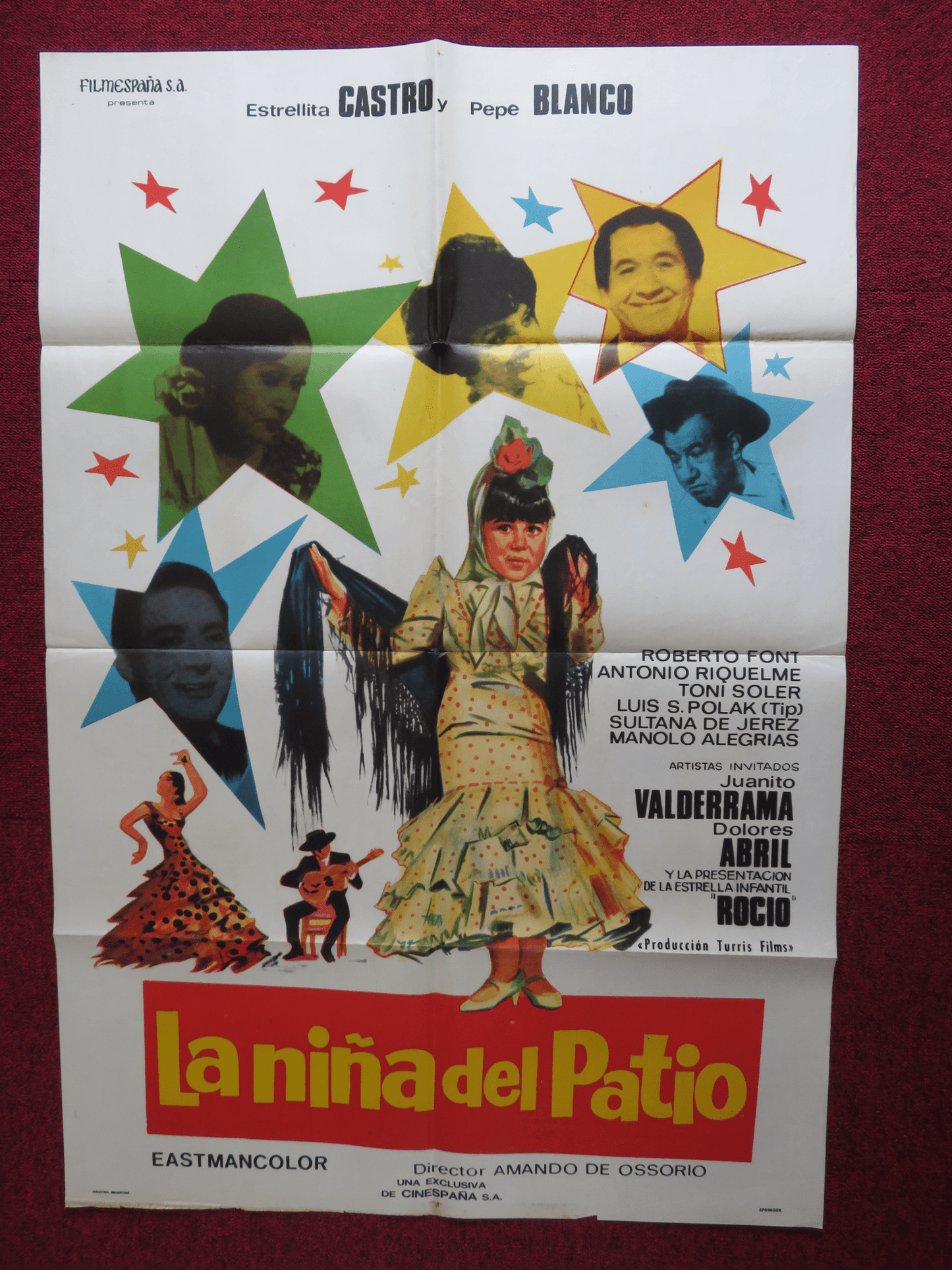 LA NINA DEL PATIO FOLDED ARGENTINA ONE SHEET POSTER ESTRELLITA CASTRO 1967 Rendezvous Cinema Movie posters