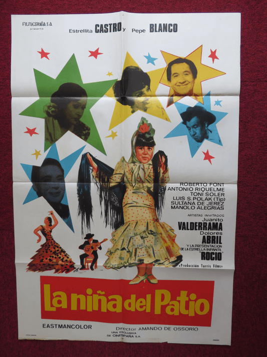 LA NINA DEL PATIO FOLDED ARGENTINA ONE SHEET POSTER ESTRELLITA CASTRO 1967 Rendezvous Cinema Movie posters