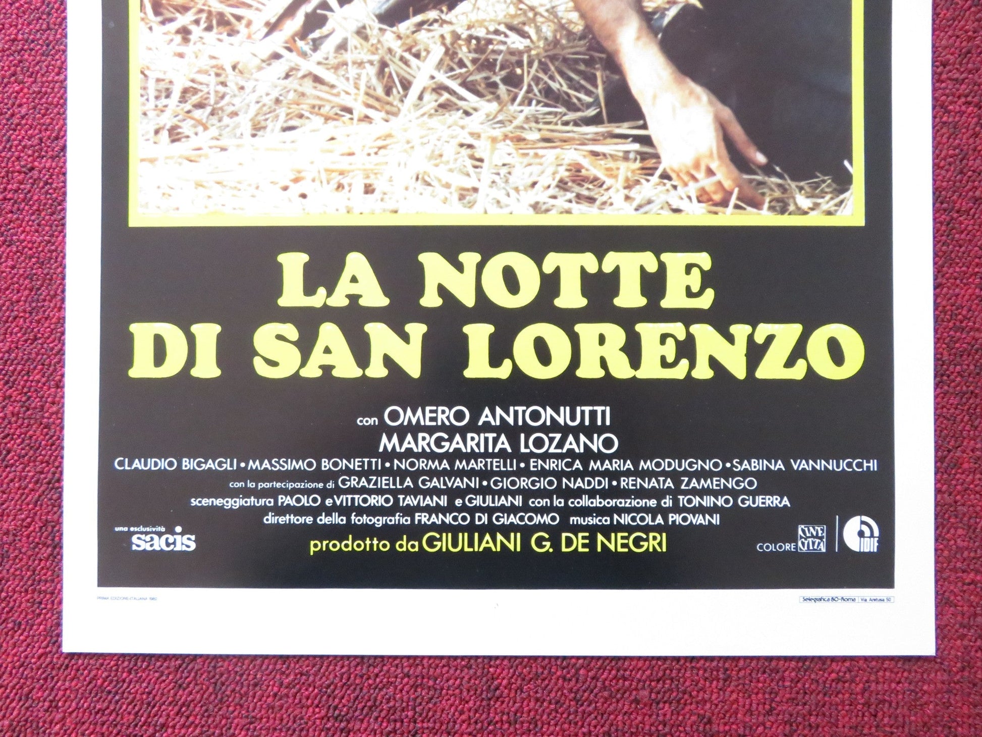 LA NOTTE DI SAN LORENZO ITALIAN LOCANDINA POSTER OMERO ANTONUTTI 1982 Rendezvous Cinema Movie posters