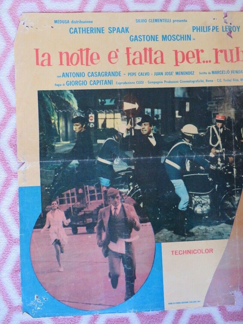 LA NOTTE E FATTA PER.. RUBARE ITALIAN PHOTOBUSTA POSTER CATHERINE SPAAK 1967 Movie posters