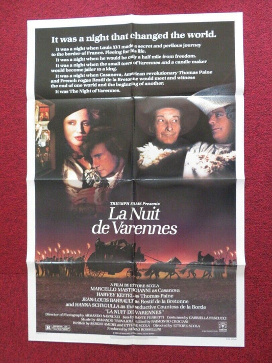 LA NUIT DE VARENNES / THAT NIGHT IN VARENNES FOLDED US ONE SHEET POSTER 1982 - Rendezvous Cinema