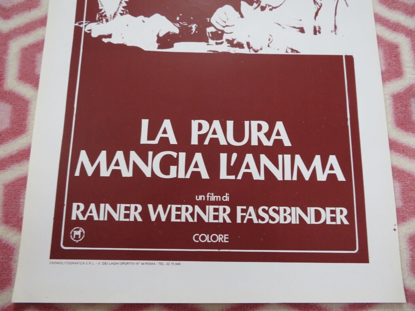 LA PAURA MANGIA L'ANIMA ITALIAN LOCANDINA (27.5"x 13") POSTER RAINER WERNER 1974 Movie posters