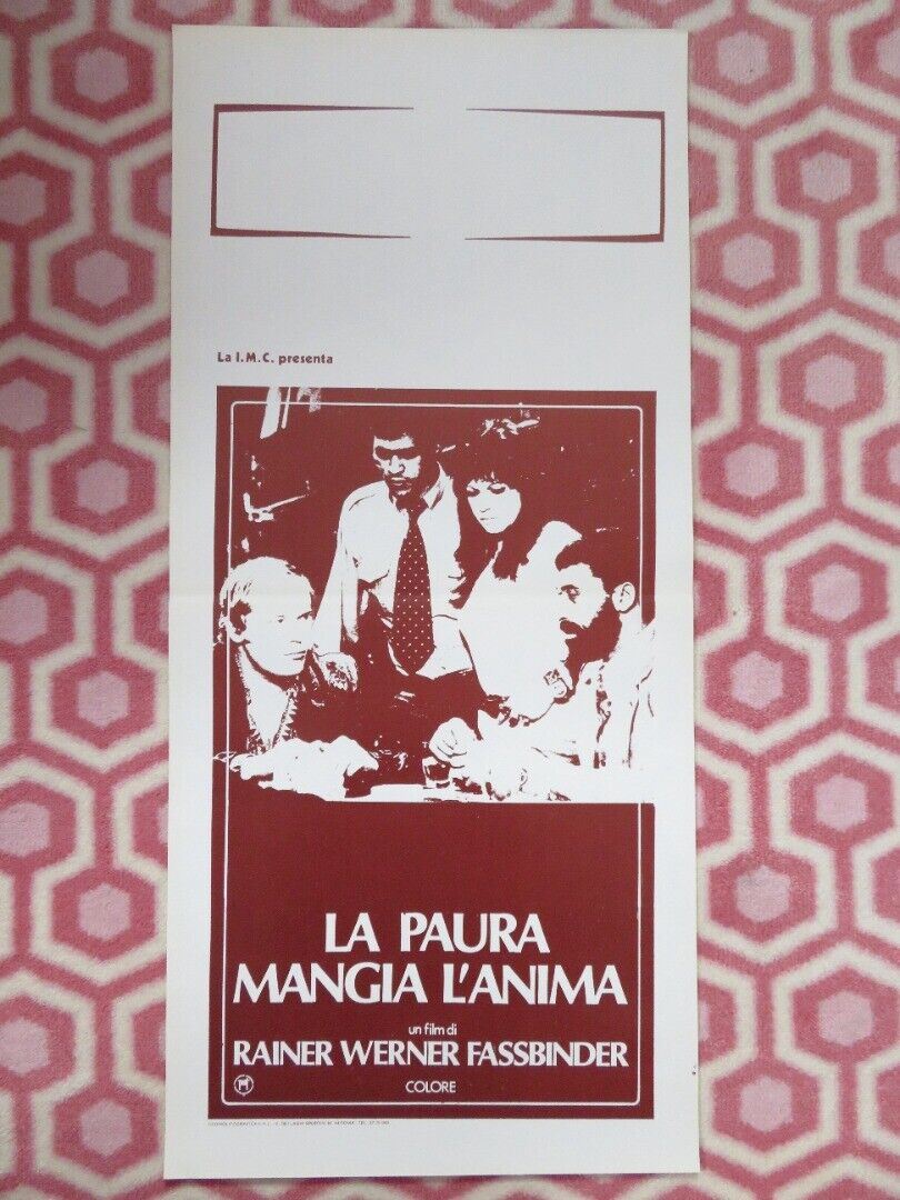 LA PAURA MANGIA L'ANIMA ITALIAN LOCANDINA (27.5"x 13") POSTER RAINER WERNER 1974 Movie posters