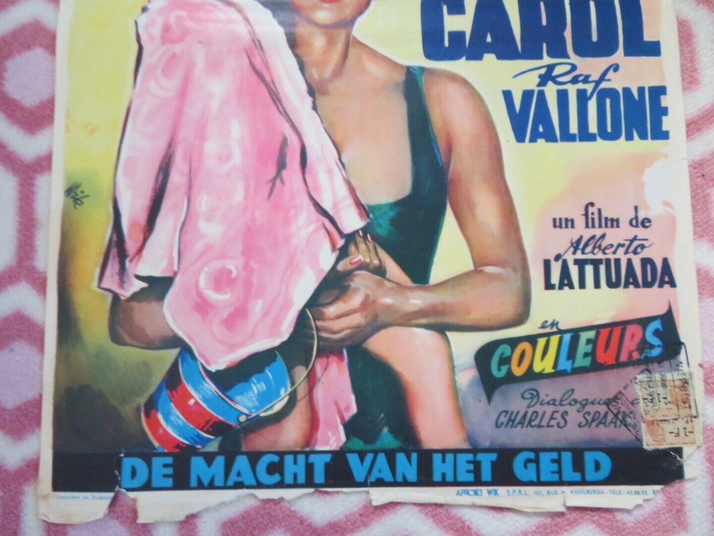 LA PENSIONNAIRE/ Riviera BELGIUM (19.5"x13.5") POSTER MARTINE CAROL 1954 - Rendezvous Cinema