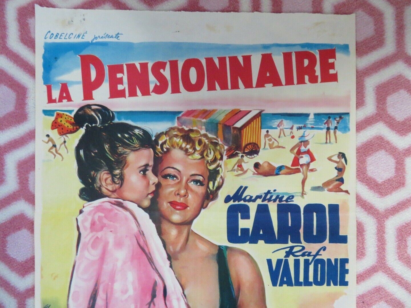 LA PENSIONNAIRE/ Riviera BELGIUM (19.5"x13.5") POSTER MARTINE CAROL 1954 - Rendezvous Cinema
