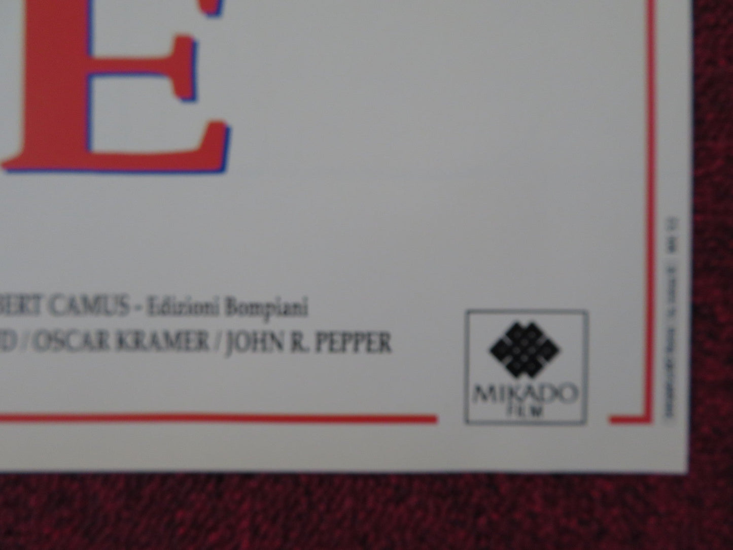 LA PESTE - B ITALIAN FOTOBUSTA POSTER WILLIAM HURT ROBERT DUVALL 1992 Rendezvous Cinema Movie posters