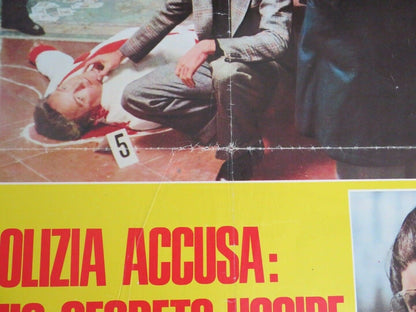 LA POLIZIA ACCUSA: IL SERVIZIO SEGETO UCCIDE ITALIAN FOGLIO POSTER 1975 - Rendezvous Cinema