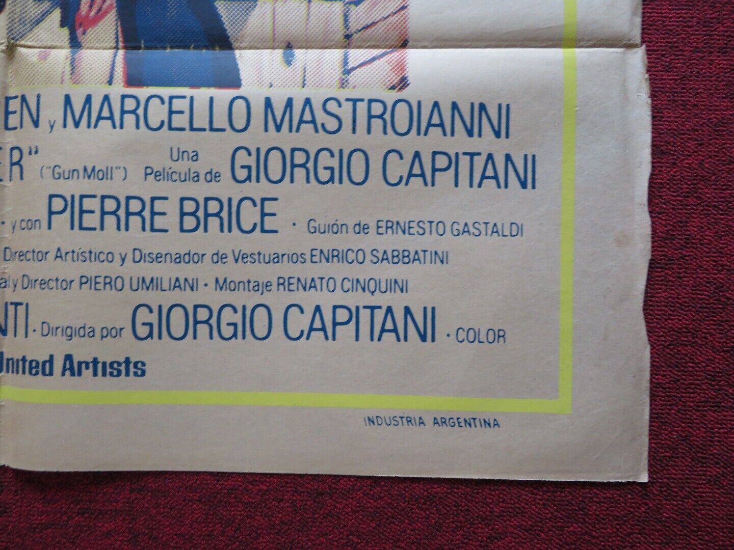 LA PUPA DEL GANGSTER FOLDED ARGENTINA POSTER SOPHIA LOREN MARCELLO MASTROIANNI Movie posters