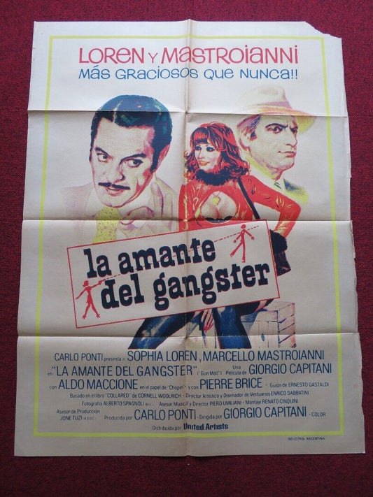 LA PUPA DEL GANGSTER FOLDED ARGENTINA POSTER SOPHIA LOREN MARCELLO MASTROIANNI Movie posters