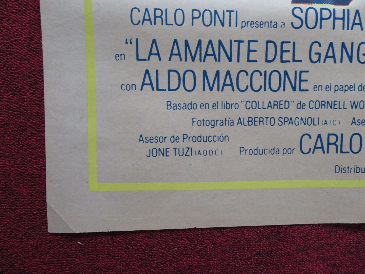 LA PUPA DEL GANGSTER FOLDED ARGENTINA POSTER SOPHIA LOREN MARCELLO MASTROIANNI Movie posters