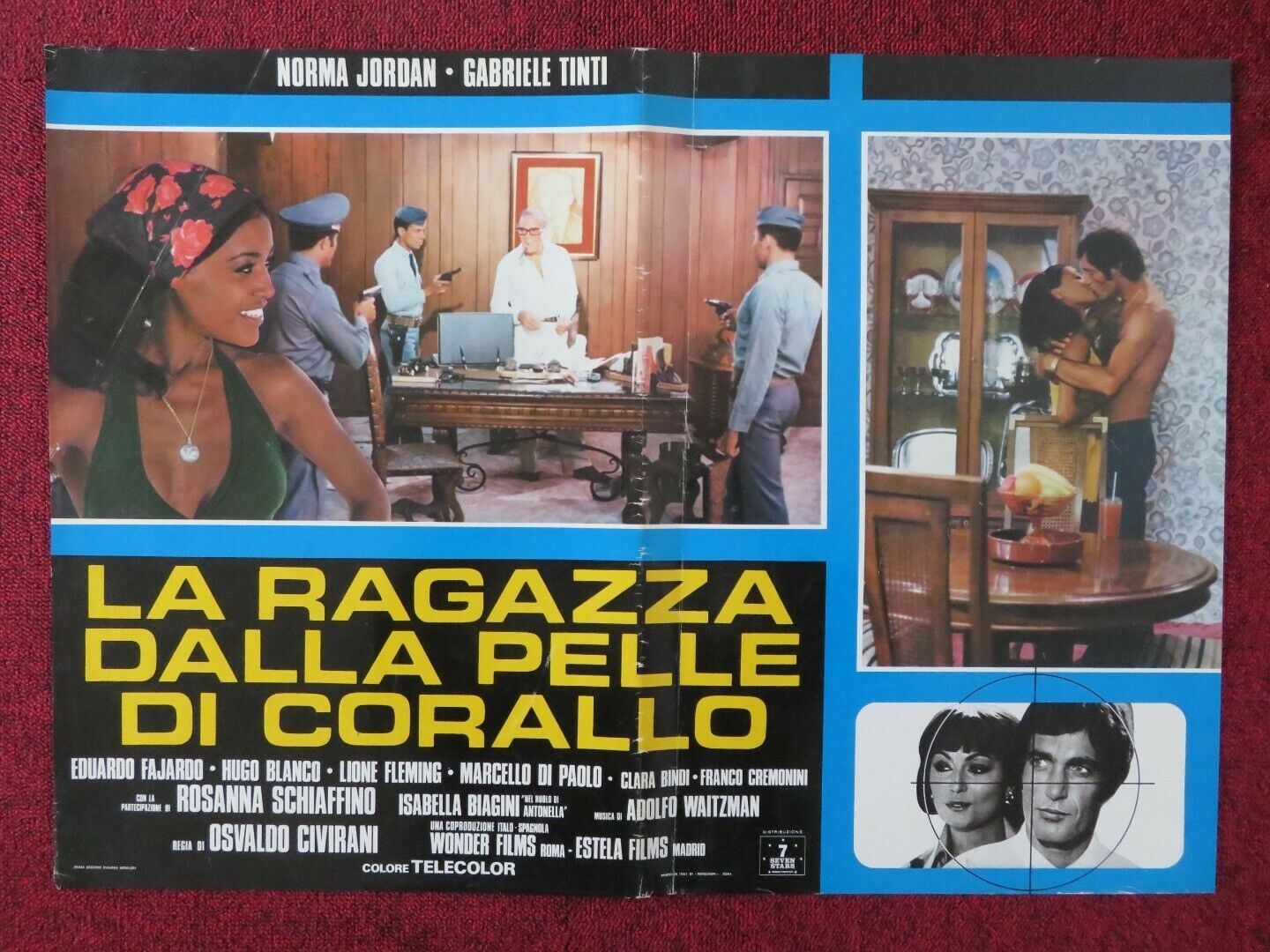 LA RAGAZZA DALLA PELLE DI CORALLO - A ITALIAN FOTOBUSTA POSTER NORMA JORDAN 1976 Movie posters