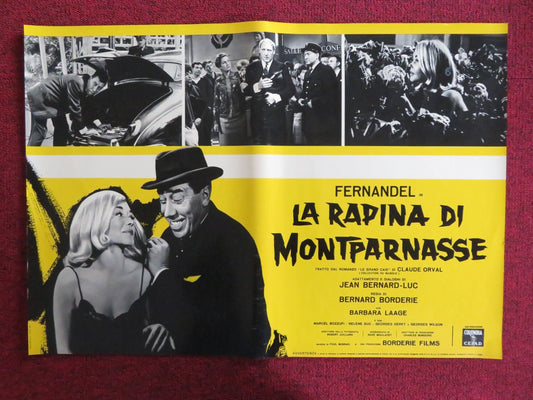 LA RAPINA DI MONTPARNASSE - C ITALIAN FOTOBUSTA POSTER FERNANDEL B. LAAGE 1964 Rendezvous Cinema Movie posters