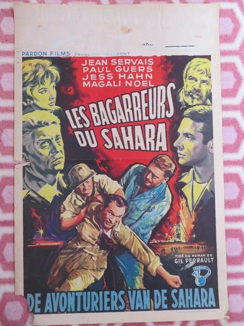 LA SAHARA BRULE/ LES BAGARREURS DU SARARA BELGIUM (22"x 14.5") POSTER 1961 Movie posters