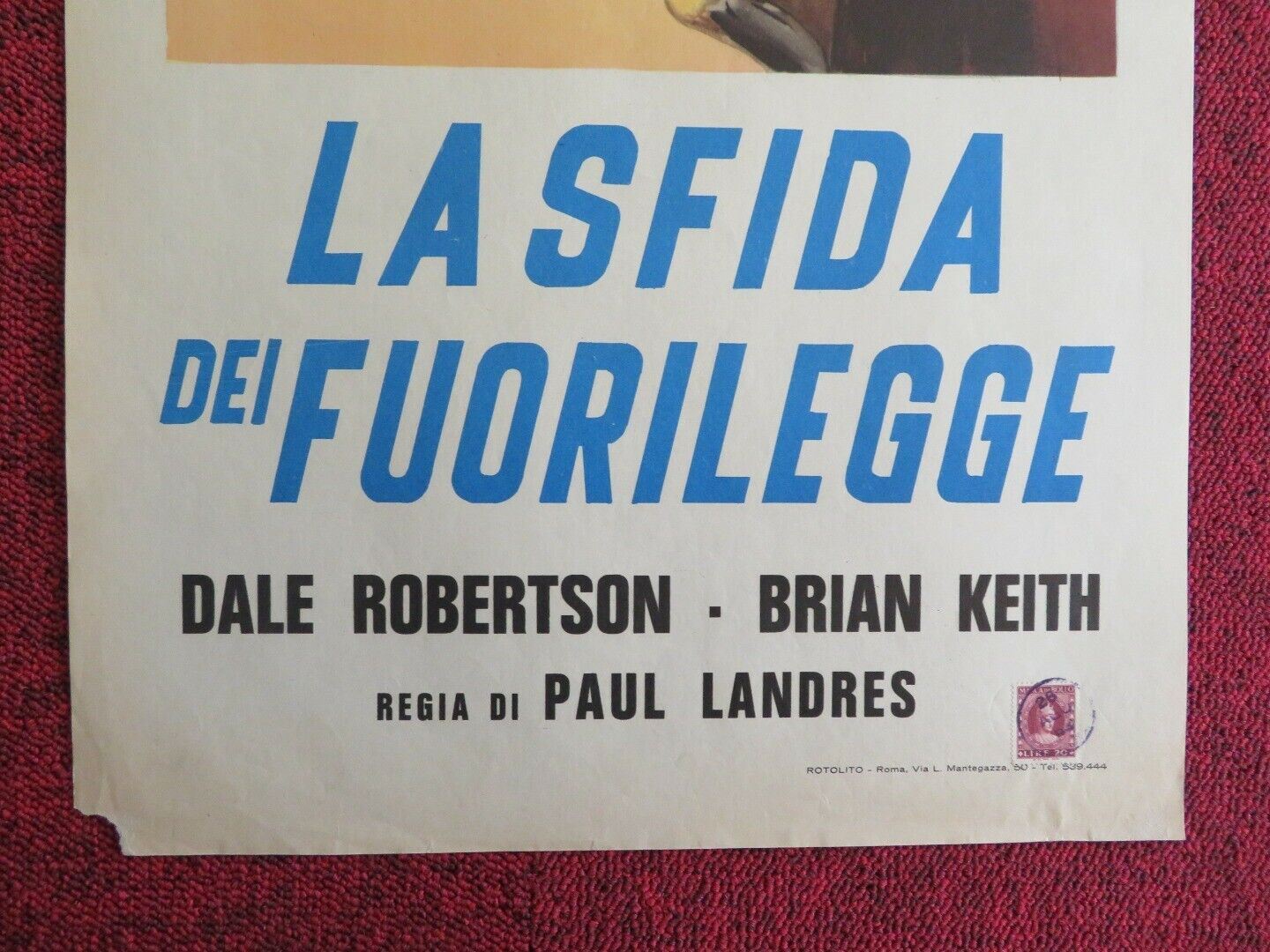 LA SFIDA DEI FUORILEGGE ITALIAN LOCANDINA (27.5"x12.5") POSTER BRIAN KEITH '57 Movie posters