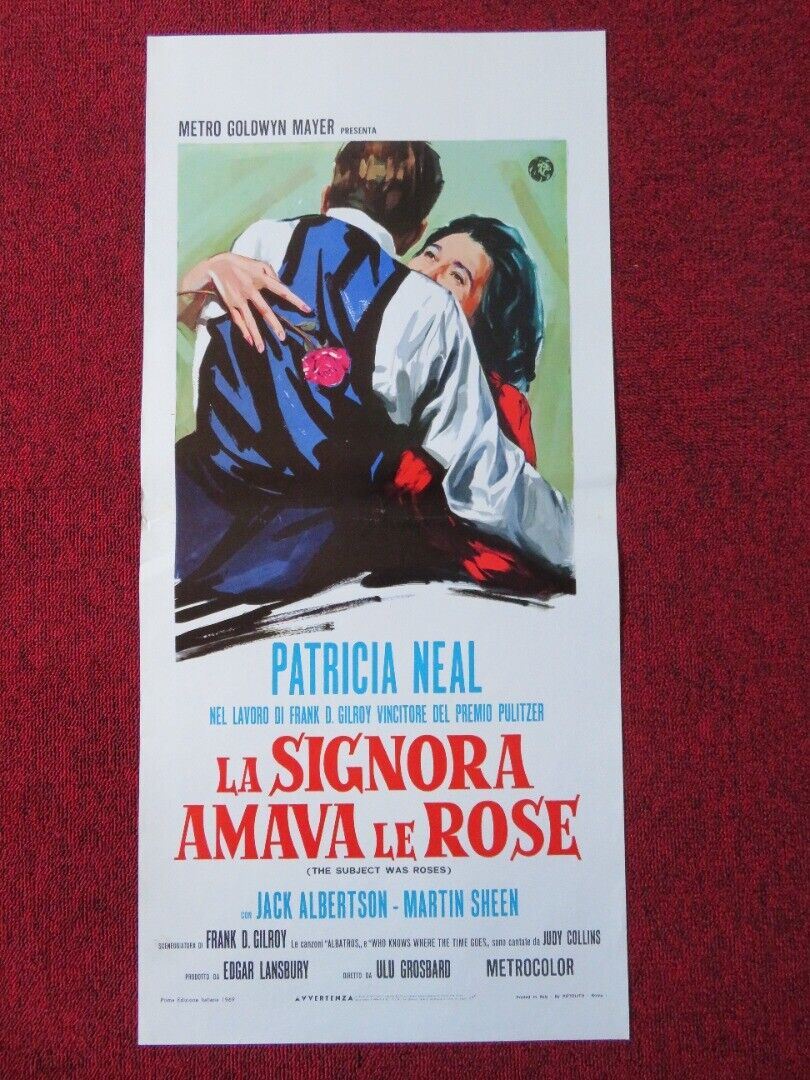 LA SIGNORA AMAVA LE ROSE ITALIAN LOCANDINA (27.5"x13") POSTER PATRICIA NEAL 1969 Movie posters