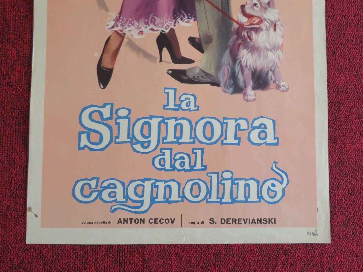 LA SIGNORA DAL CAGNOLINO ITALIAN LOCANDINA (27.5"x13") POSTER 1961 Movie posters