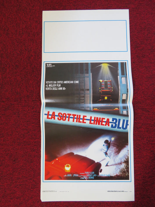 LA SOTTILE LINEA BLU ITALIAN LOCANDINA (27.5"x13") POSTER RANDALL ADAMS 1989 Rendezvous Cinema Movie posters