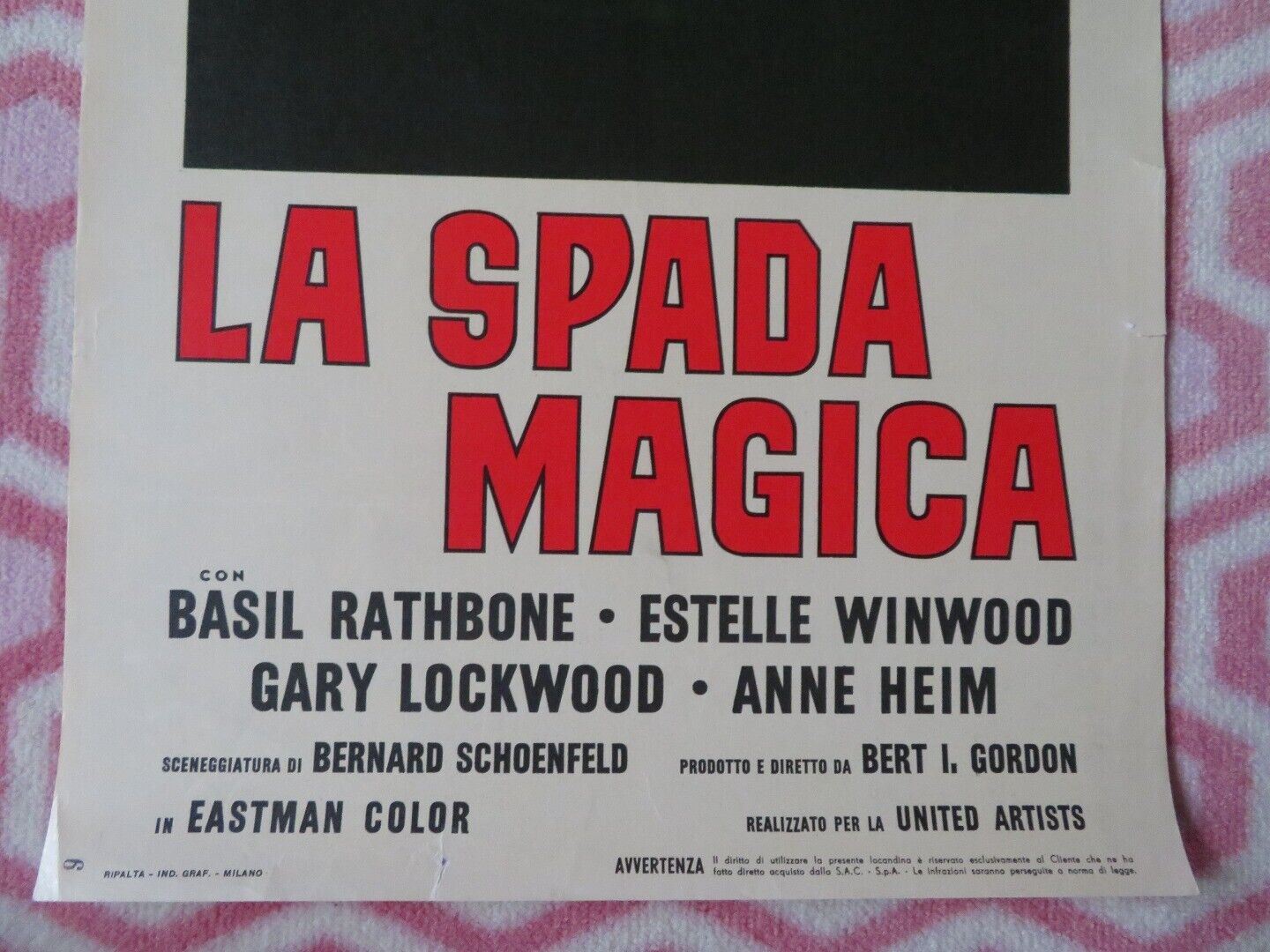 LA SPADA MAGIVA / The Magic Sword ITALIAN LOCANDINA (27.5"x13") POSTER 1962 Movie posters