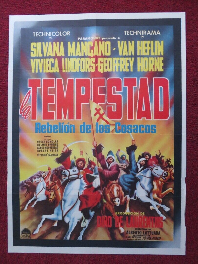 LA TEMPESTAD / TEMPEST SPANISH ROLLED POSTER SILVANA MANGANO VAN HEFLIN 1958 Movie posters