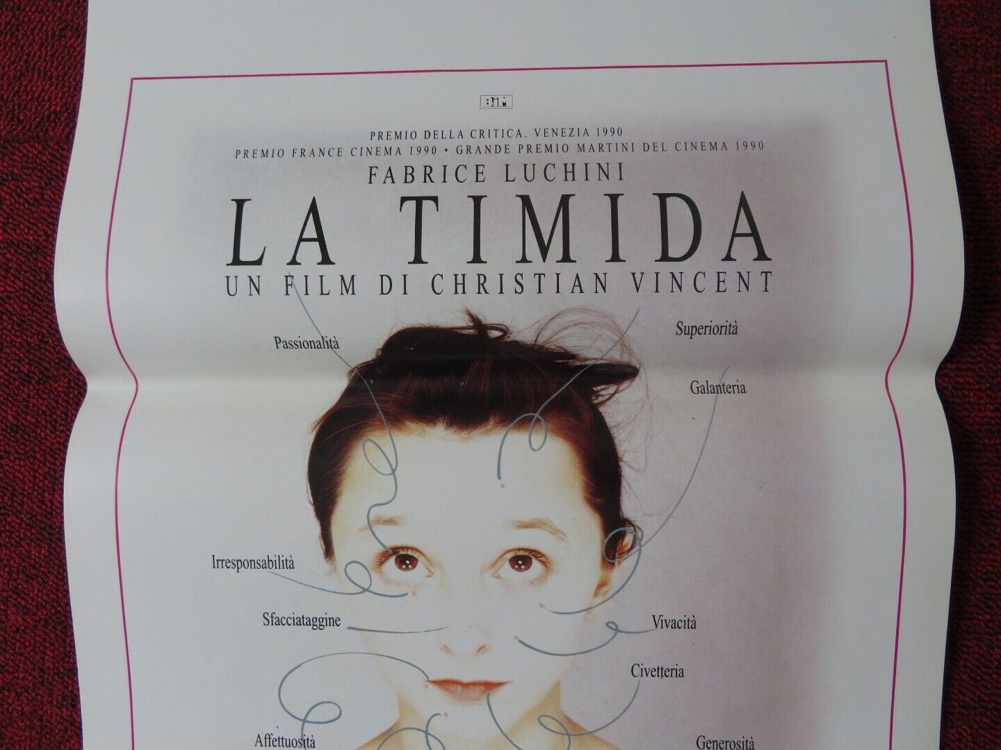 LA TIMIDA ITALIAN LOCANDINA (27.5"x13") POSTER CHRISTIAN VINCENT 1990 Movie posters