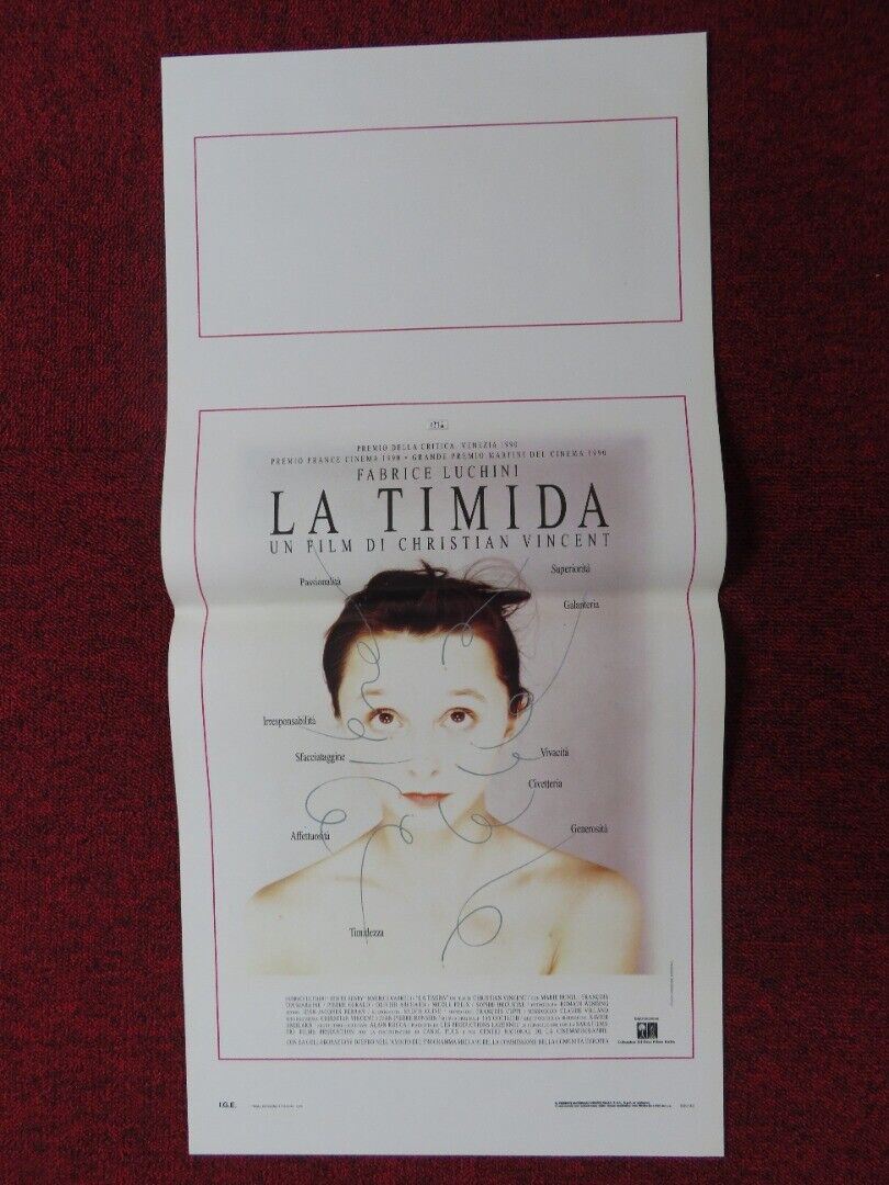 LA TIMIDA ITALIAN LOCANDINA (27.5"x13") POSTER CHRISTIAN VINCENT 1990 Movie posters