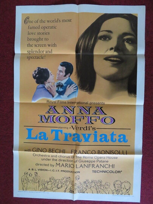LA TRAVIATA ONE FOLDED US ONE SHEET POSTER ANNA MOFFO GINO BECHI 1967 Movie posters