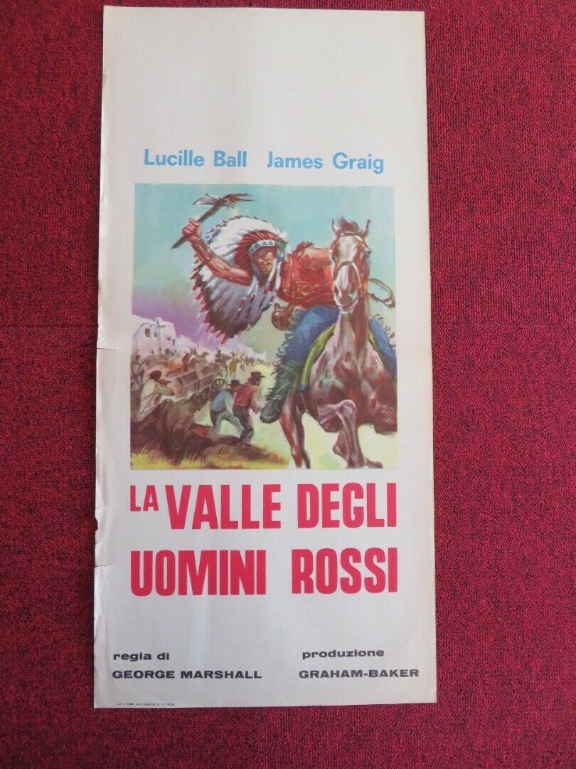 LA VALLE DEGLI UOMINI ROSSI ITALIAN LOCANDINA (27.5"x13") POSTER 1942 Movie posters