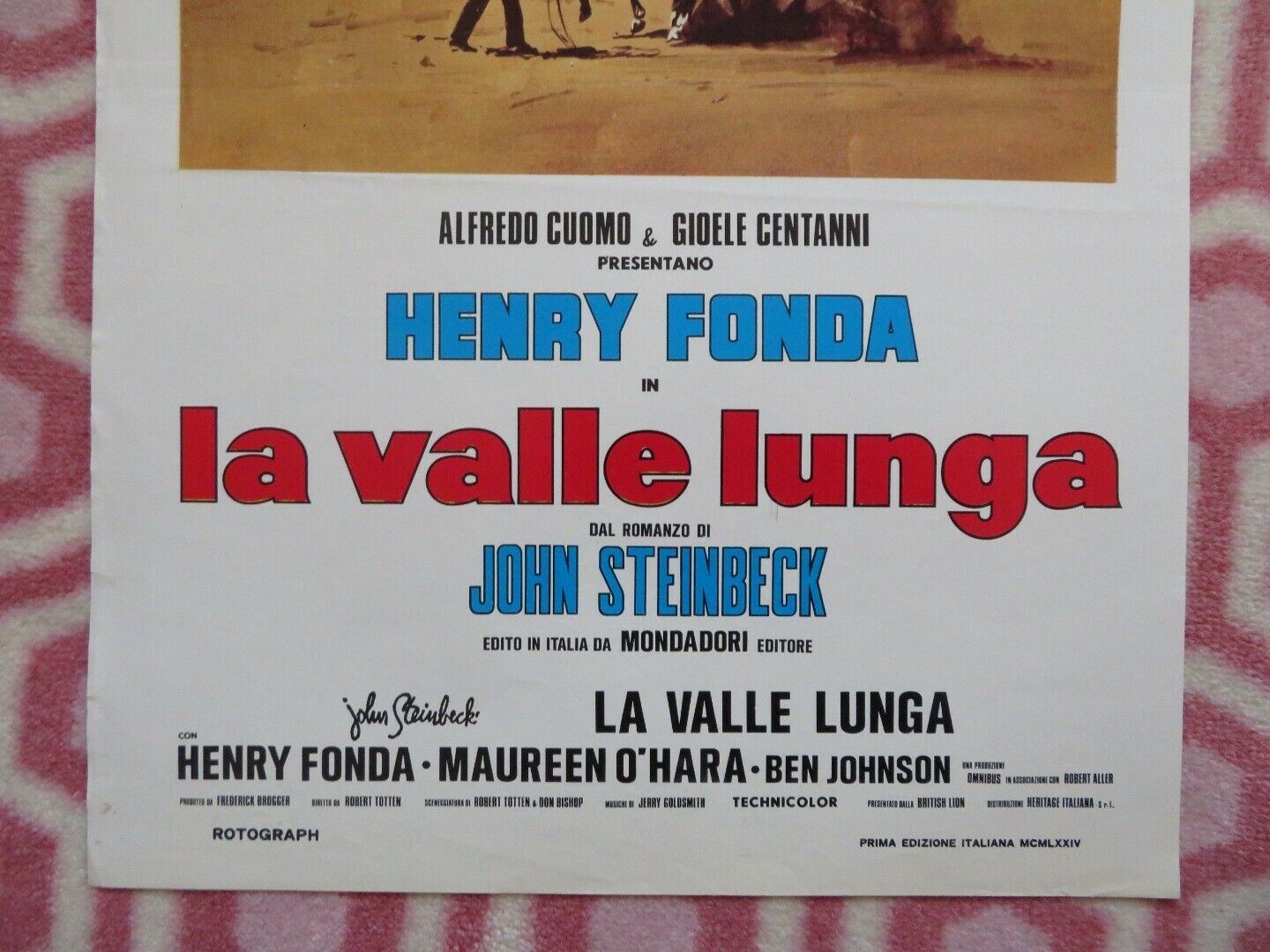 LA VALLE LUNGA ITALIAN LOCANDINA (27.5"x12") POSTER HENRY FONDA STEINBECK 1973 - Rendezvous Cinema