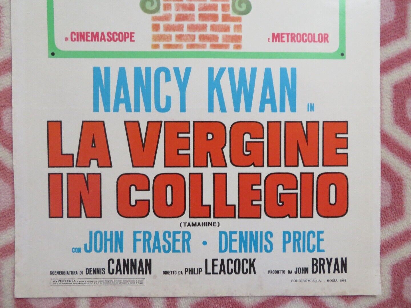 LA VERGINE IN COLLEGIO / Tamahine ITALIAN LOCANDINA (27.5"x 13") POSTER 1964 Movie posters