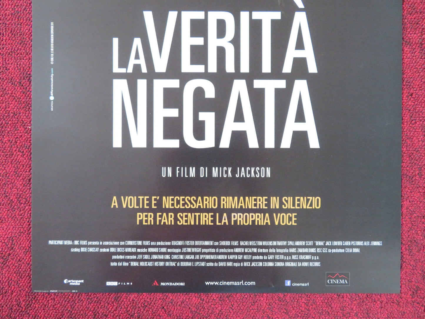 LA VERITA NEGATA ITALIAN LOCANDINA POSTER RACHEL WEISZ TIMOTHY SPALL 2016 Rendezvous Cinema Movie posters