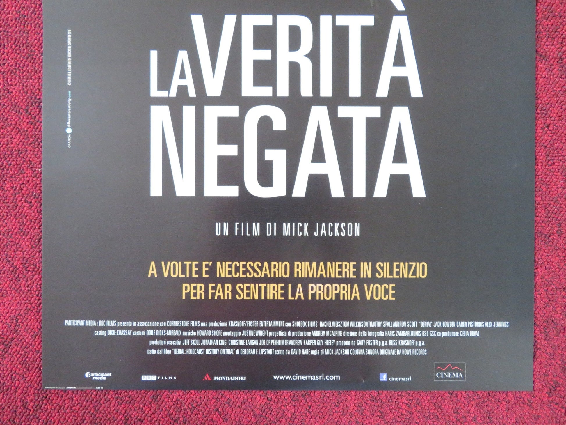 LA VERITA NEGATA ITALIAN LOCANDINA POSTER RACHEL WEISZ TIMOTHY SPALL 2016 Rendezvous Cinema Movie posters