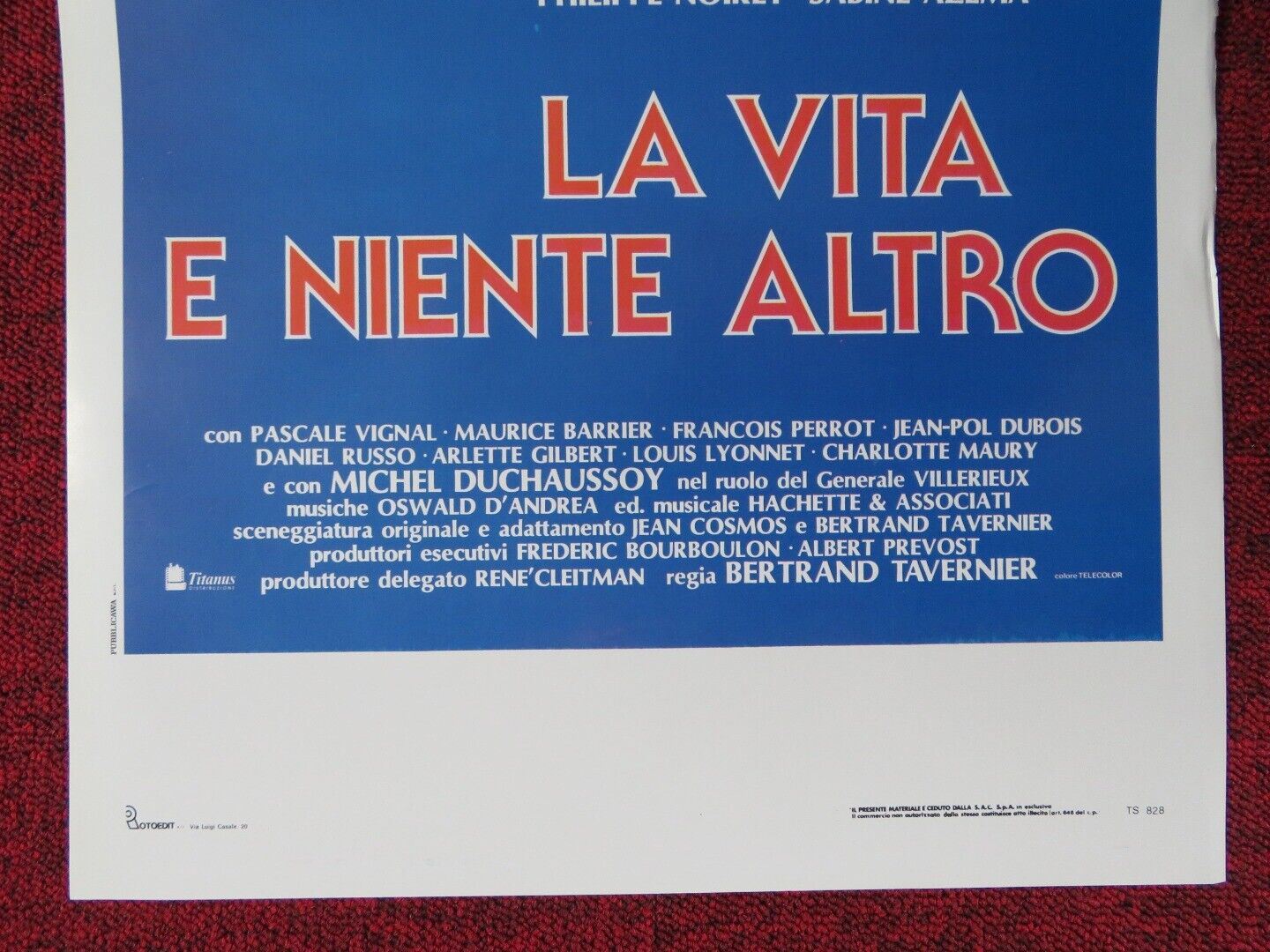 LA VITA E NIENTE ALTRO ITALIAN LOCANDINA (27.5"x13") POSTER P NOIRET 1989 Movie posters