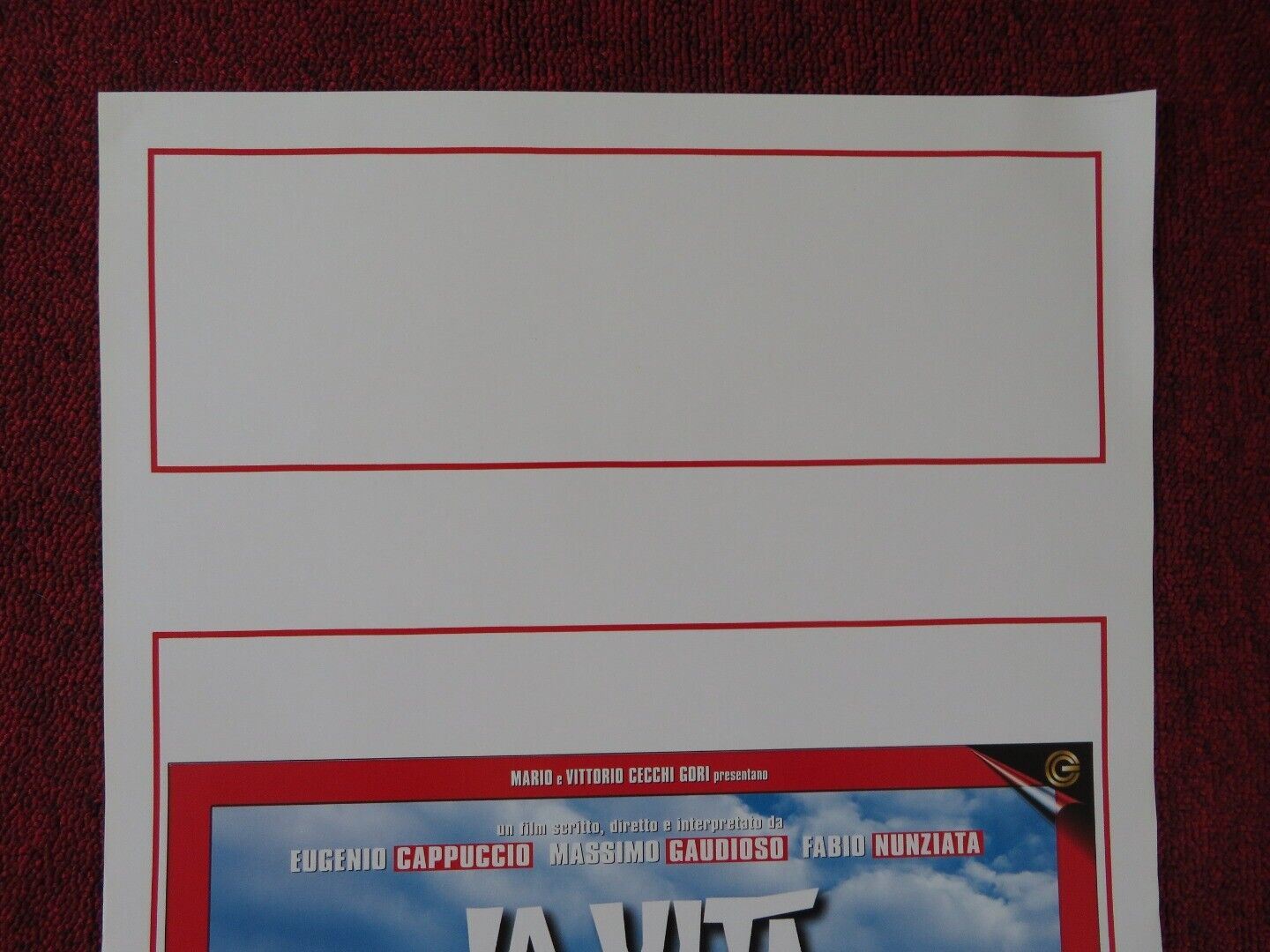 LA VITA E UNA SOLA ITALIAN LOCANDINA (27.5"x13") POSTER MASSIMO GAUDIOSO 1999 Movie posters