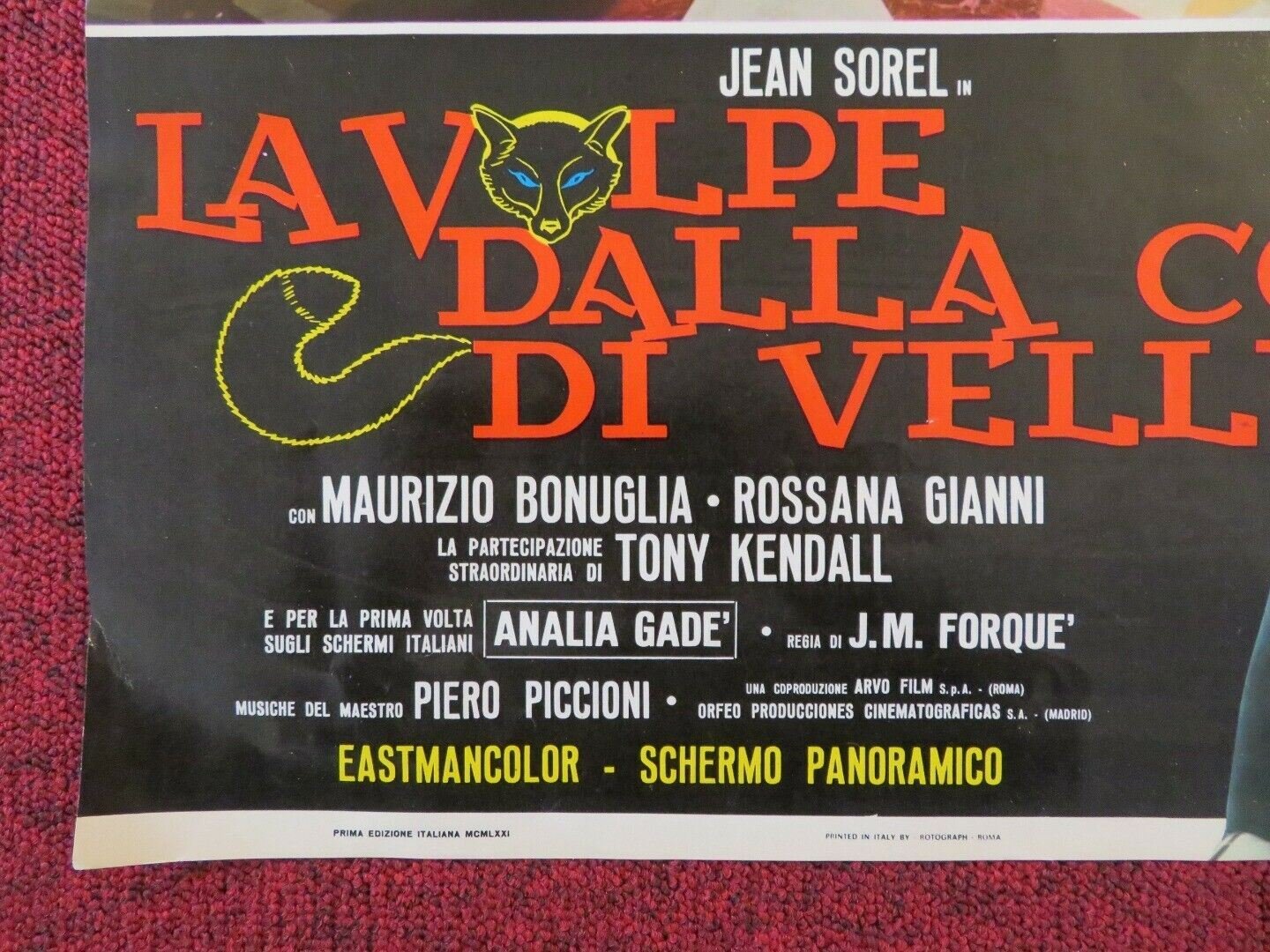 LA VOLPE DALLA CODA DI VELLUTO - C ITALIAN FOTOBUSTA POSTER JEAN SOREL Movie posters