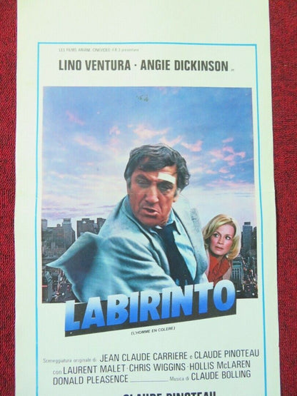 LABIRINTO/ L'homme en colère ITALIAN LOCANDINA (27.5"x13") POSTER L VENTURA 1979 Movie posters