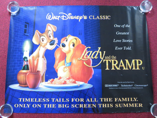 LADY AND THE TRAMP UK QUAD (30"x 40") ROLLED POSTER PEGGY LEE L. ROBERTS 1990s Rendezvous Cinema Movie posters
