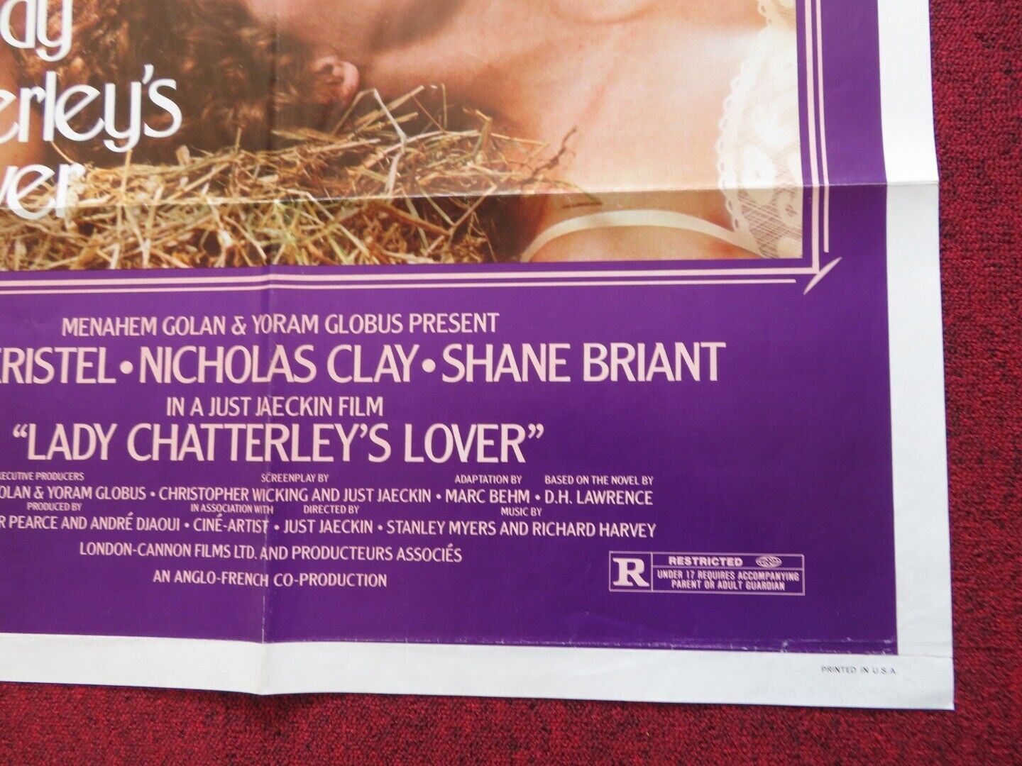 LADY CHATTERLEY'S LOVER FOLDED US ONE SHEET POSTER SYLVIA KRISTEL N. CLAY 1981 Movie posters