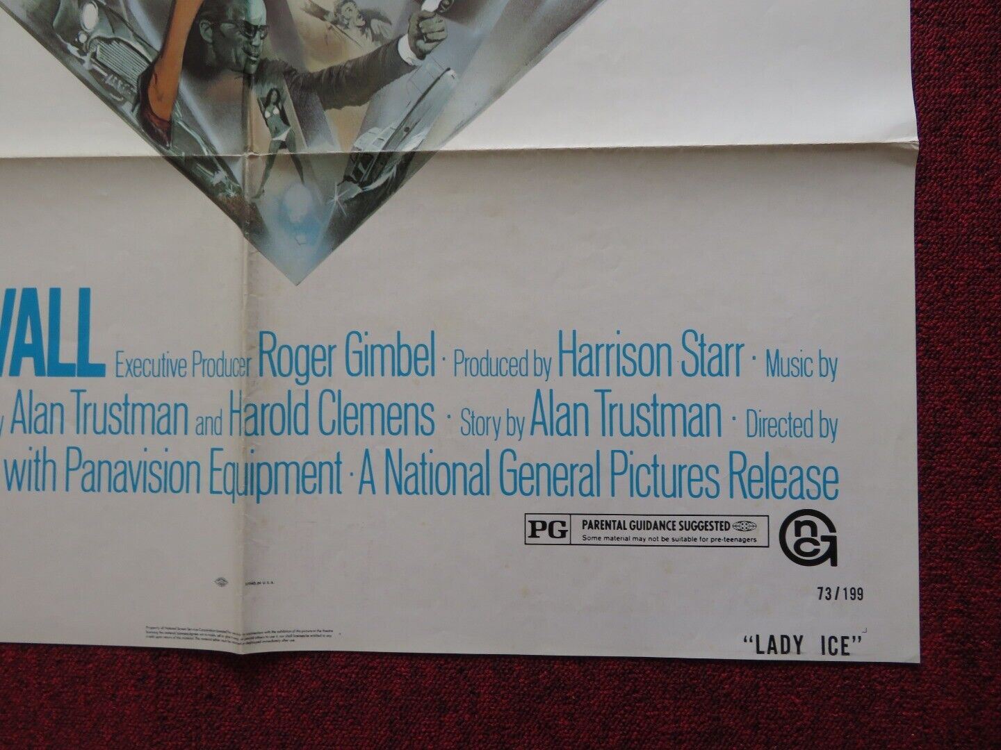 LADY ICE FOLDED US ONE SHEET POSTER DONALD SUTHERLAND JENNIFER O'NEILL 1973 Movie posters