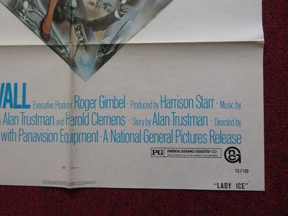 LADY ICE FOLDED US ONE SHEET POSTER DONALD SUTHERLAND JENNIFER O'NEILL 1973 Movie posters