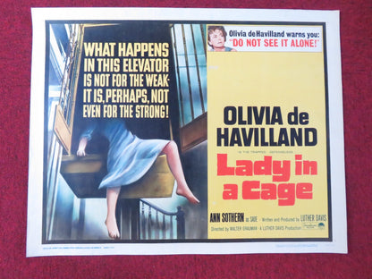 LADY IN A CAGE HALF SHEET (22"x 28") POSTER OLIVIA DE HAVILLAND JAMES CAAN 1964 Rendezvous Cinema Movie posters