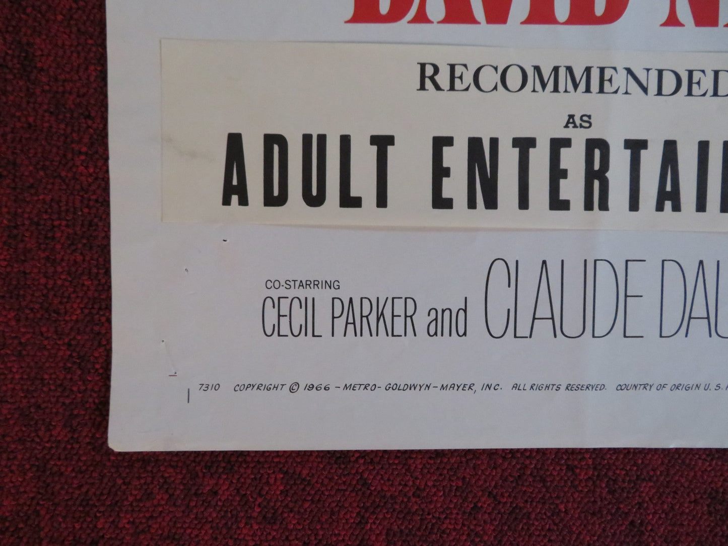 LADY L - STYLE B FOLDED US ONE SHEET POSTER SOPHIA LOREN PAUL NEWMAN 1966 Rendezvous Cinema Movie posters