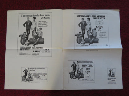 LADY L UNCUT EXHIBTOR FOLDED PRESS BOOK SOPHIA LOREN PAUL NEWMAN 1965 Rendezvous Cinema Movie posters